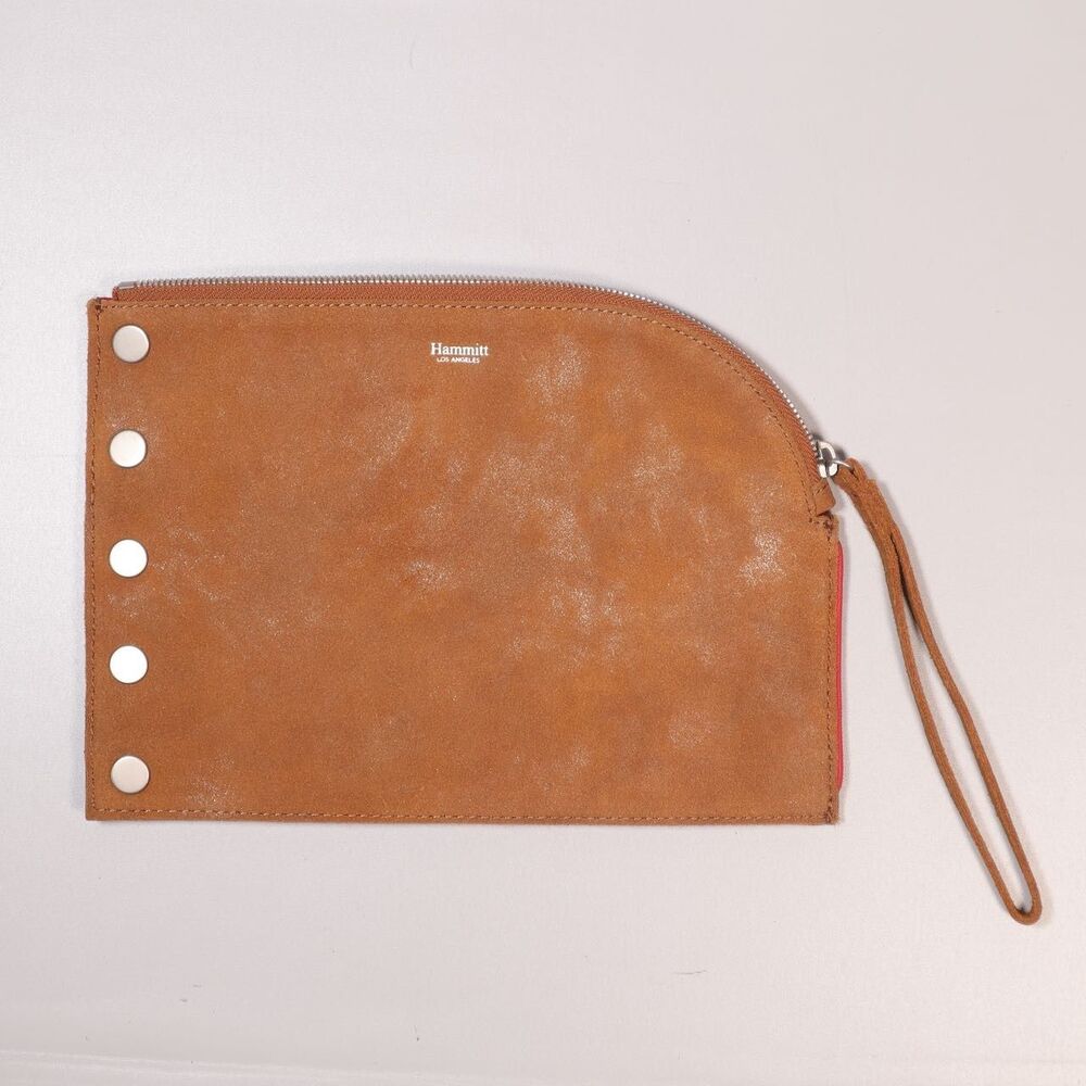 Hammitt Los Angeles Brown Leather Clutch Purse with Card Holder